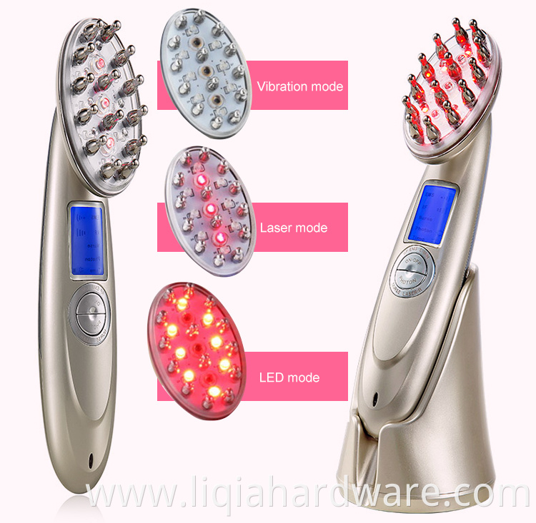 Portable electric massager power hair grow laser hair growth comb USB 630-650nm red light laser hair growth comb